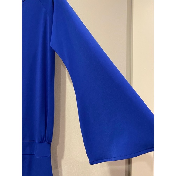 Moda International Bell Sleeve Cobalt Blue S Dress - Picture 8 of 9